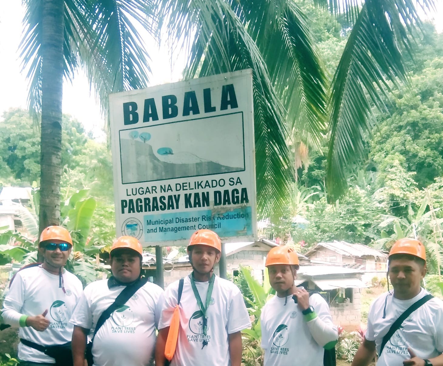 Hazard signage for landslide/flood-prone areas