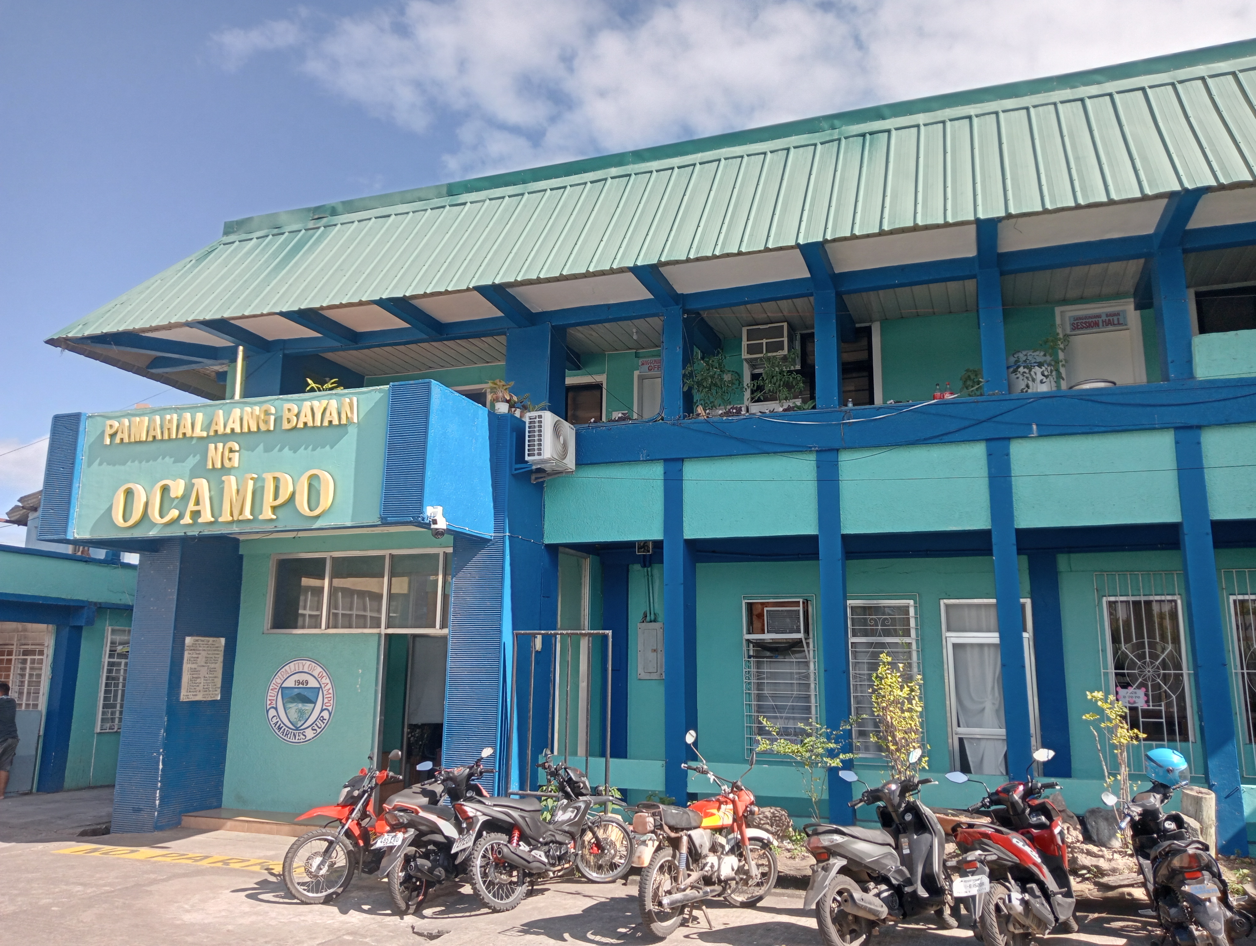 Damaged building after a typhoon