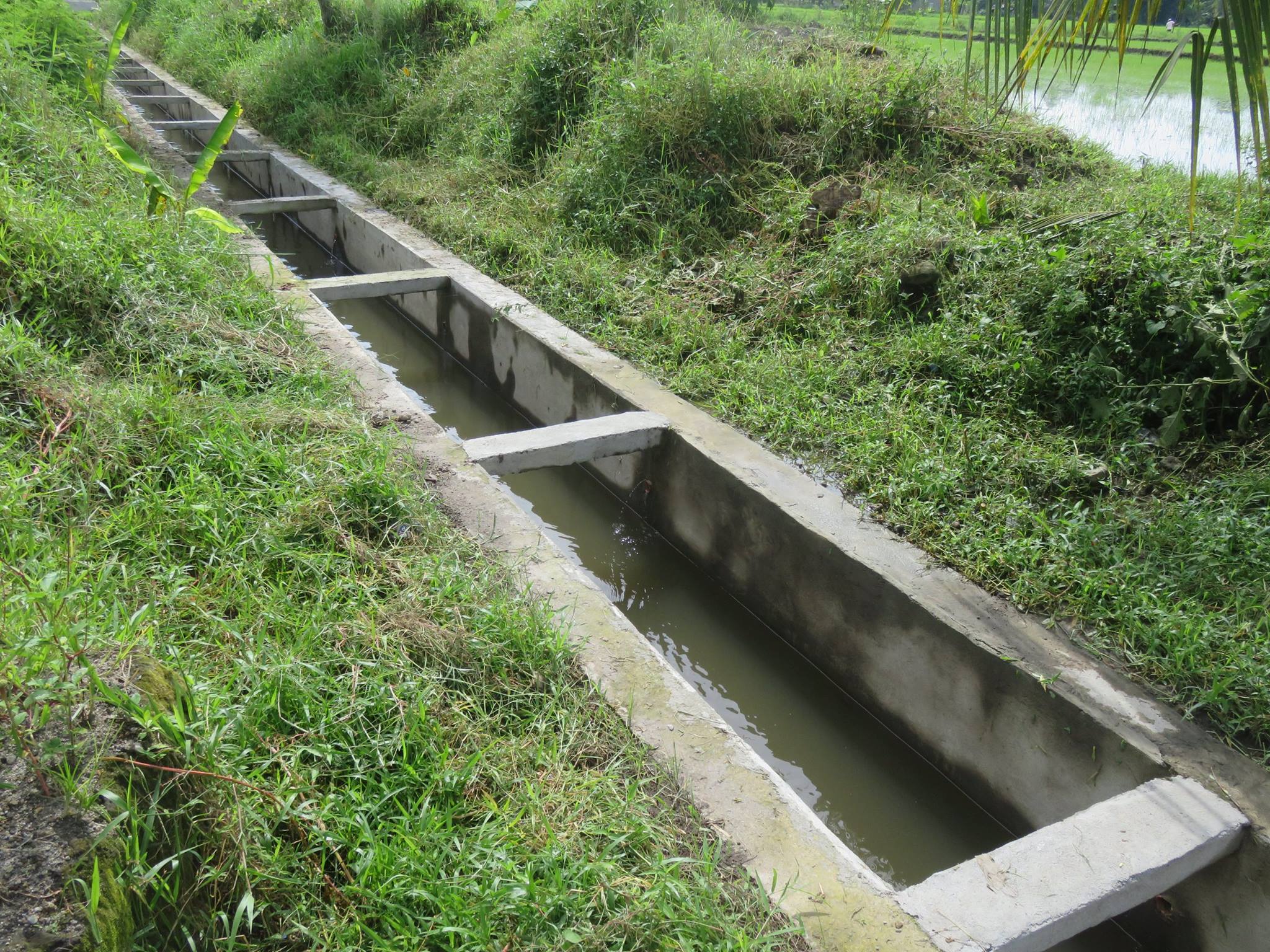 Reinforced drainage canal in a barangay