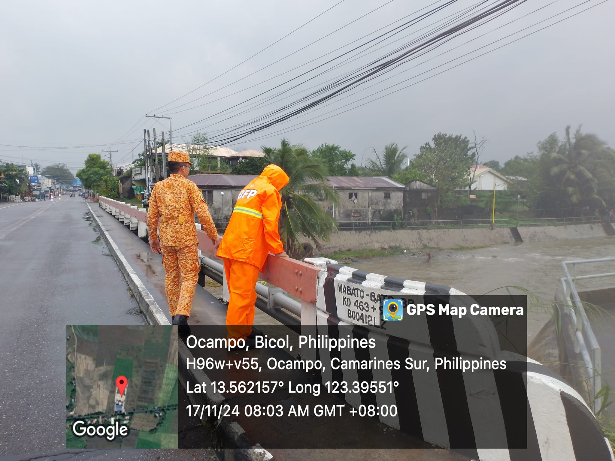 National highway during a typhoon