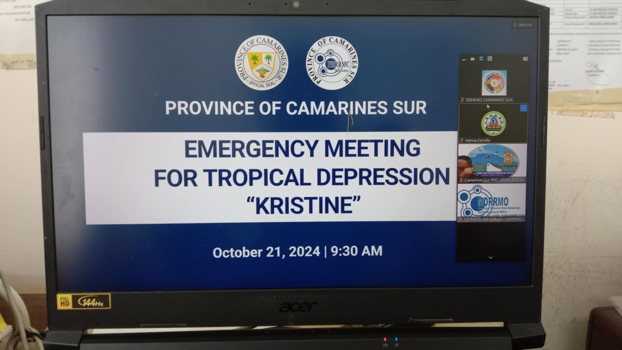 MDRRMO Facebook updates showcasing typhoon response