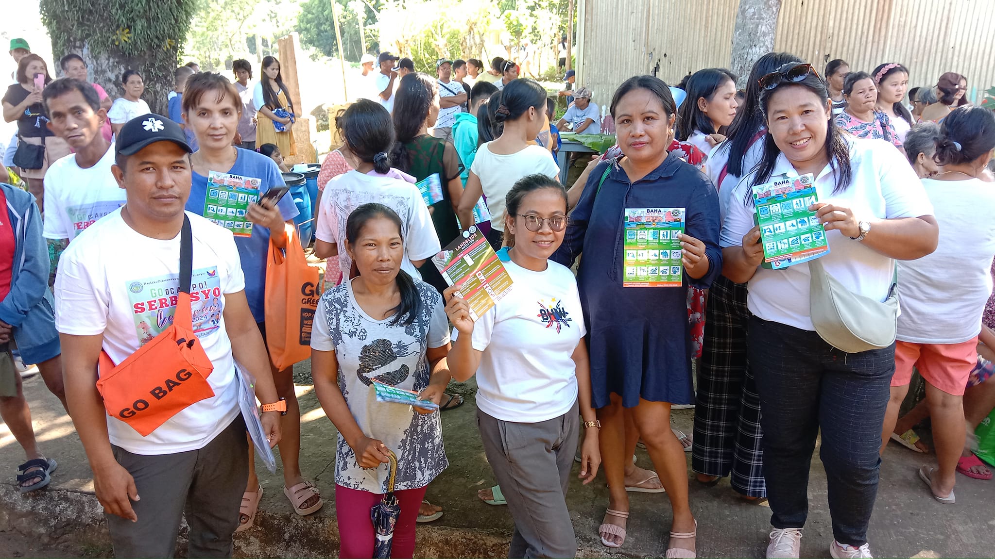 Typhoon preparedness posters in a barangay hall