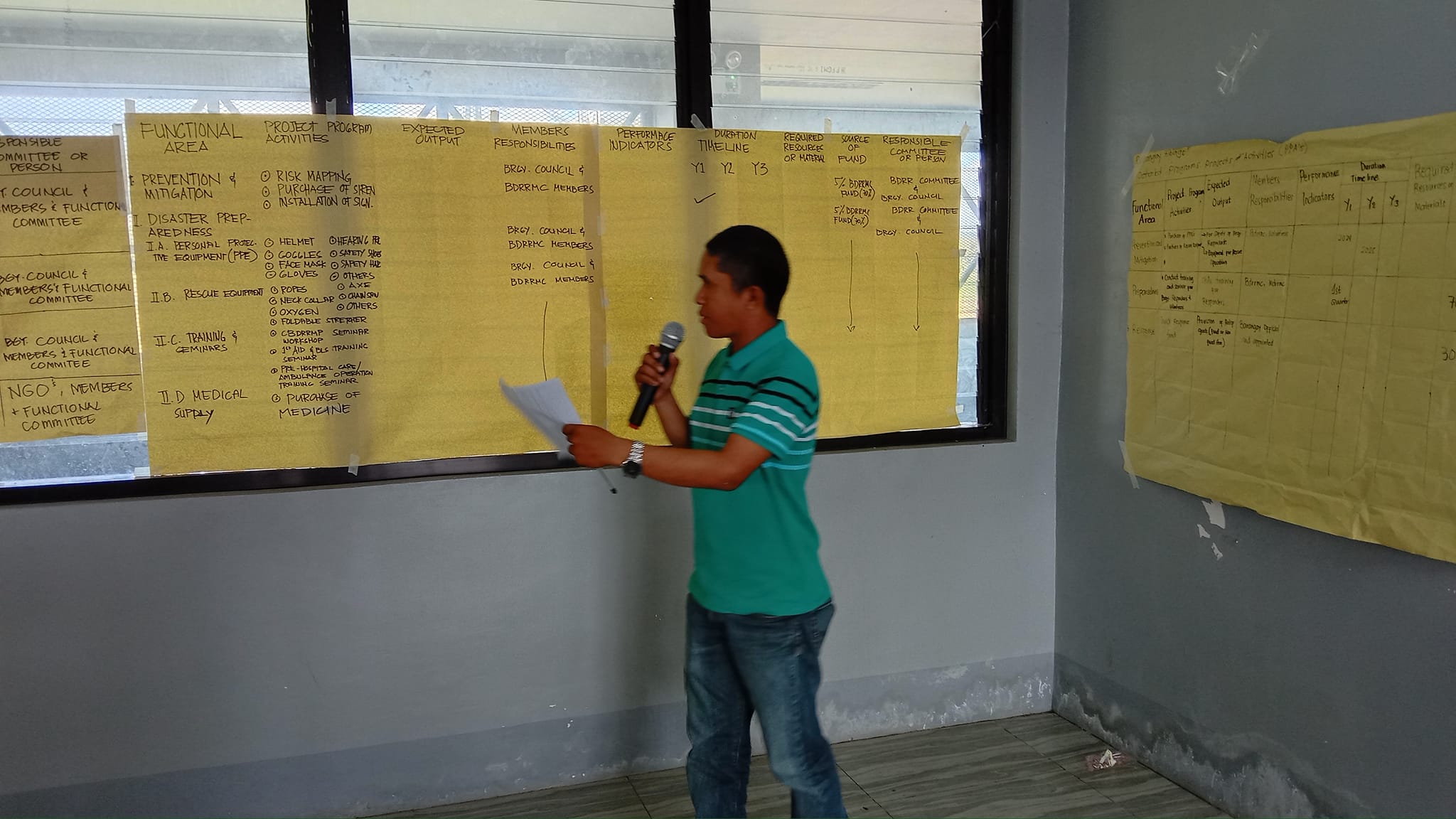 Residents attending a seminar on evacuation protocols